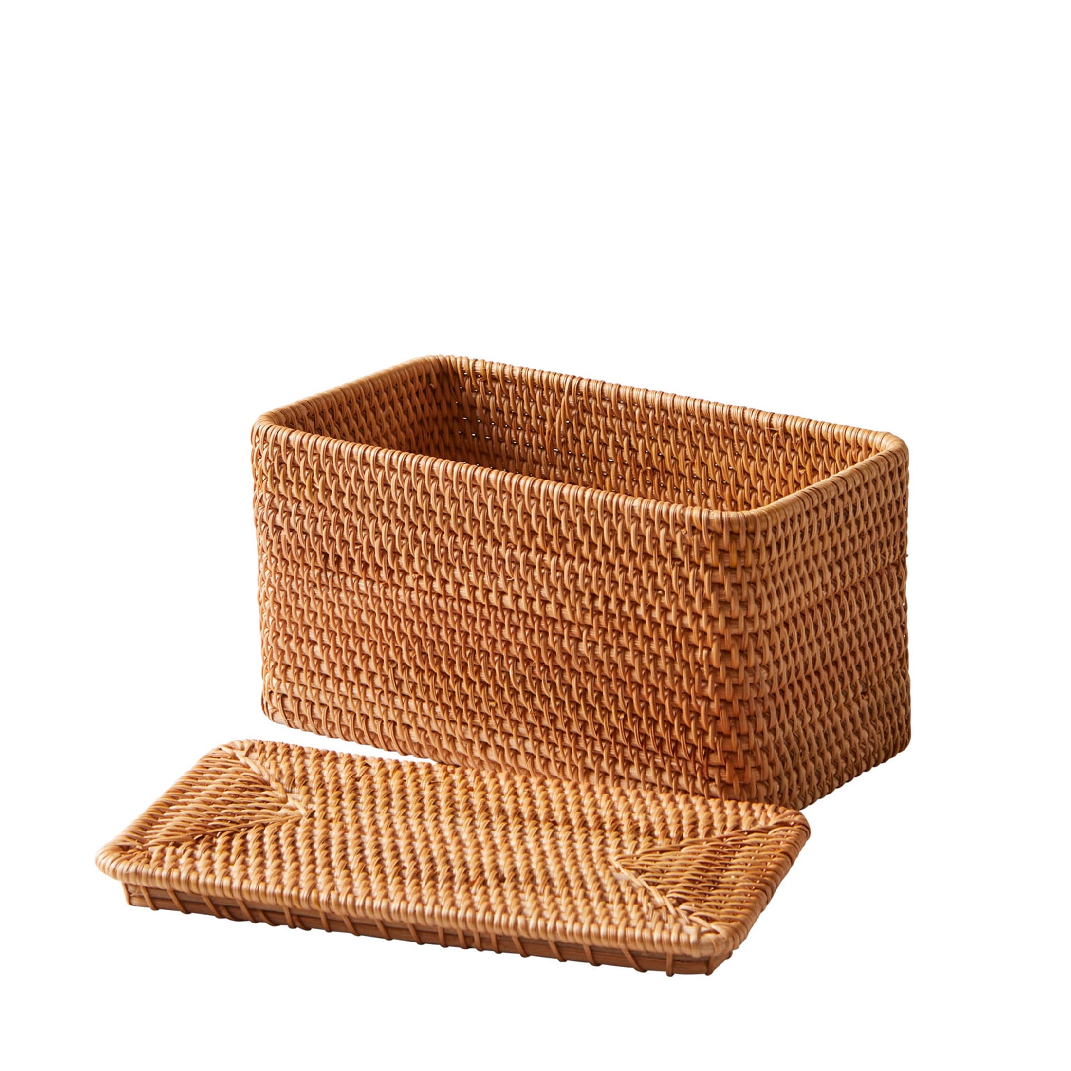 Better Homes & Gardens Brown Rattan Organizer Basket with Lid
