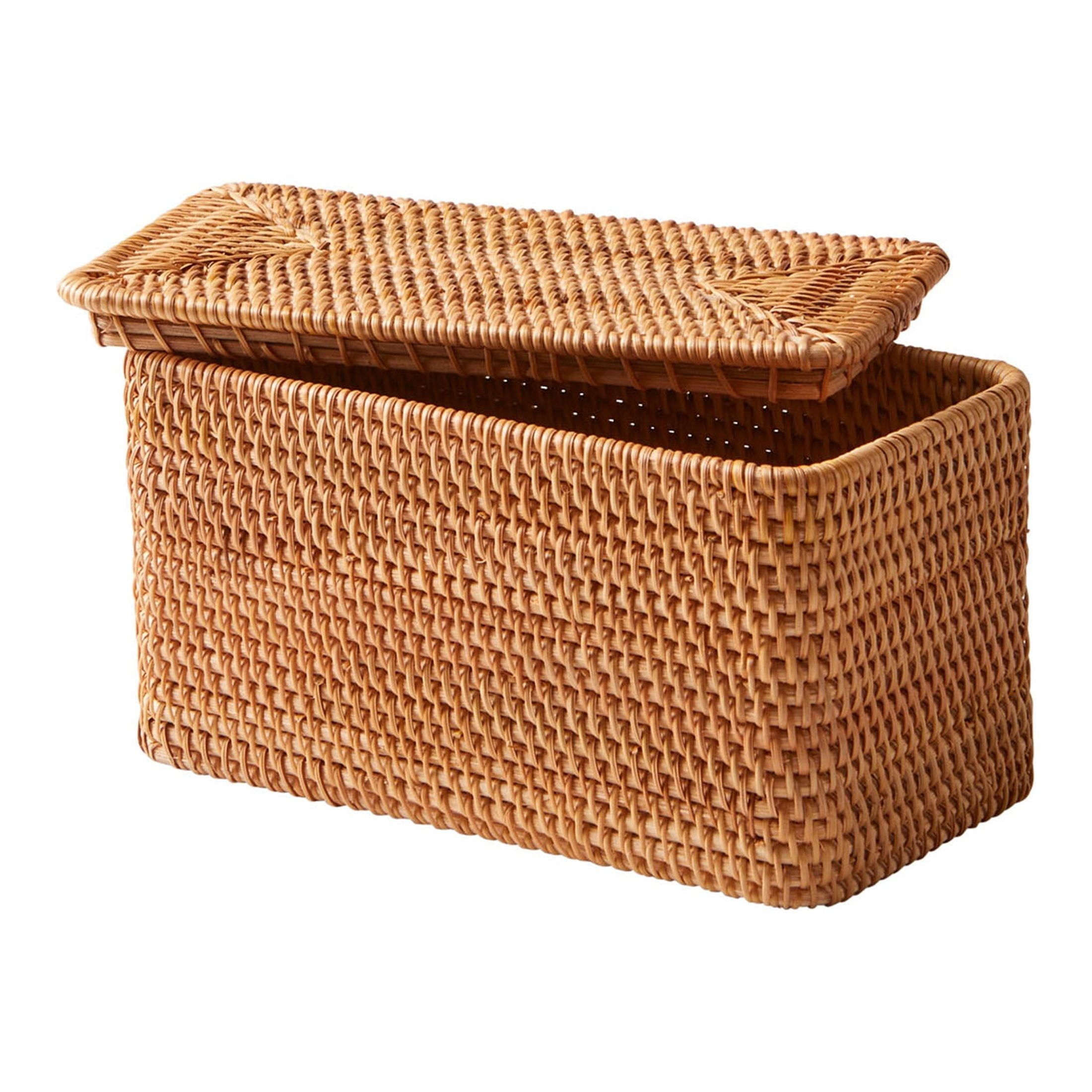 Better Homes & Gardens Brown Rattan Organizer Basket with Lid